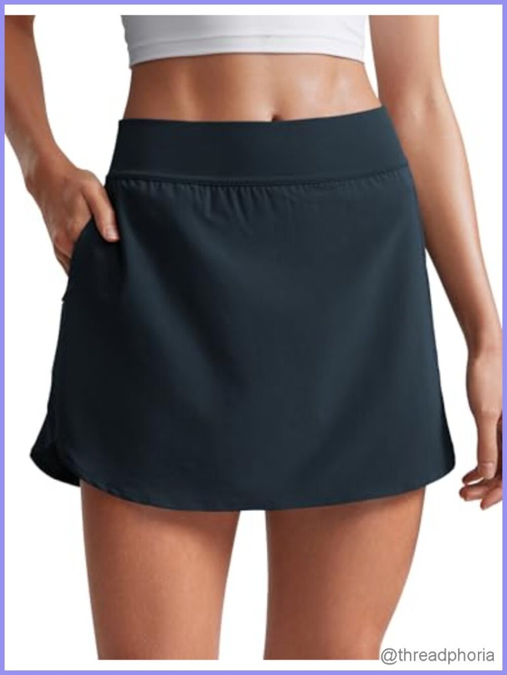 High Waisted Dolphin Hem Golf Skirt with Built-in Shorts